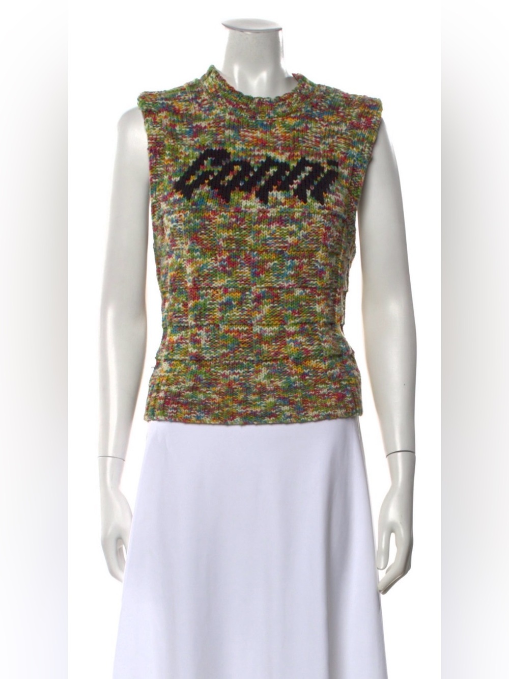 *RARE* Ganni Colorful Knit Logo Vest S